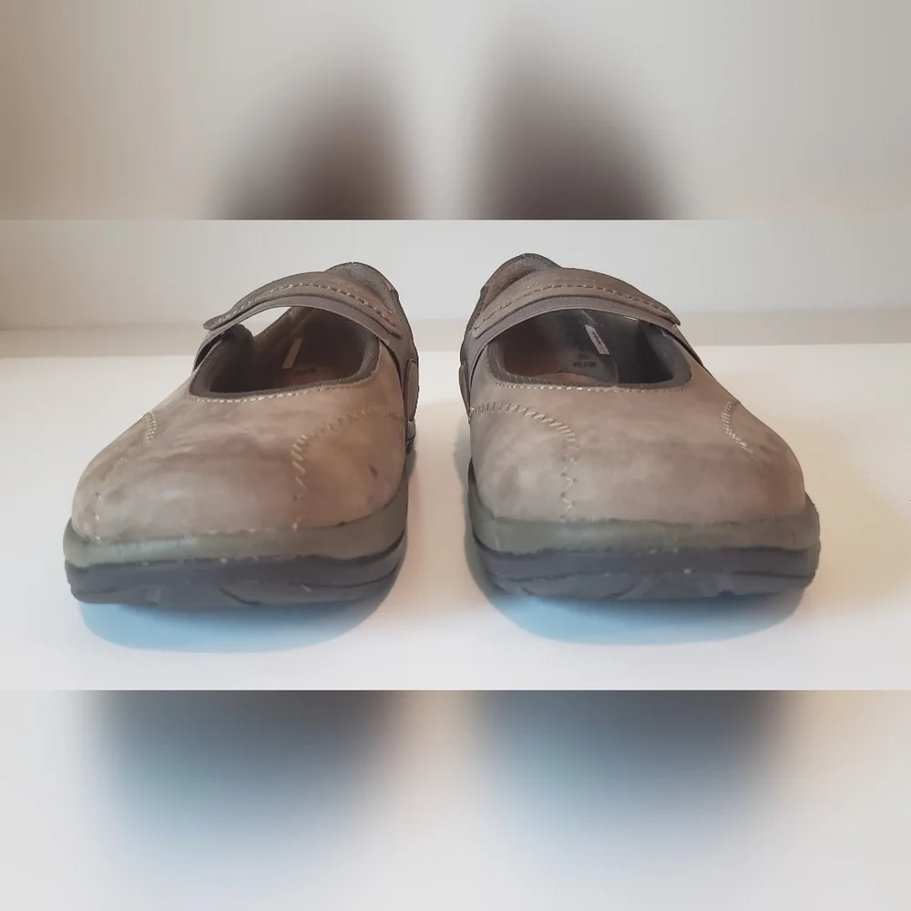 Earth Taupe Mary Jane Comfort Flats